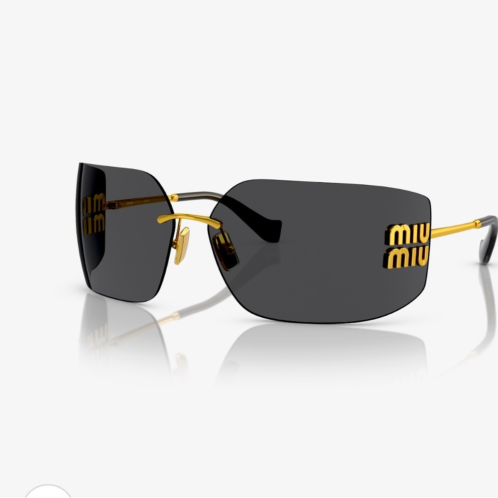 Miu Miu Elegant Black and Gold Sunglasses